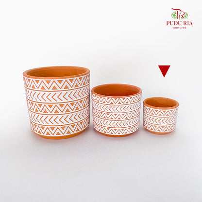 Hori Chevron Terracotta Pot