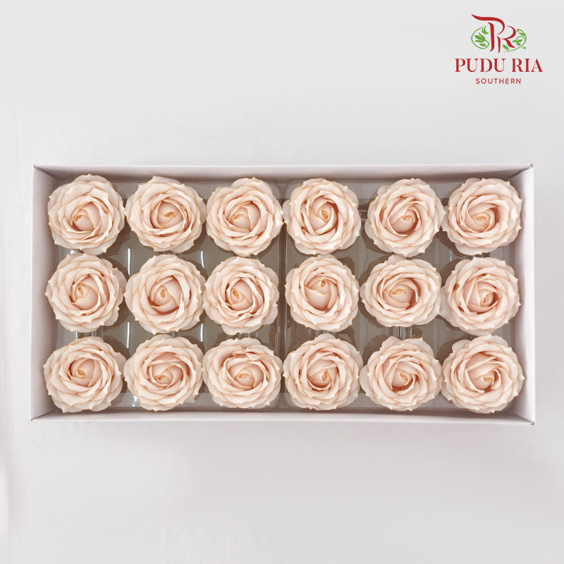 18 Bloom Soap Flowers Gold Liner Peach - FBA081#1 - Pudu Ria Florist Southern