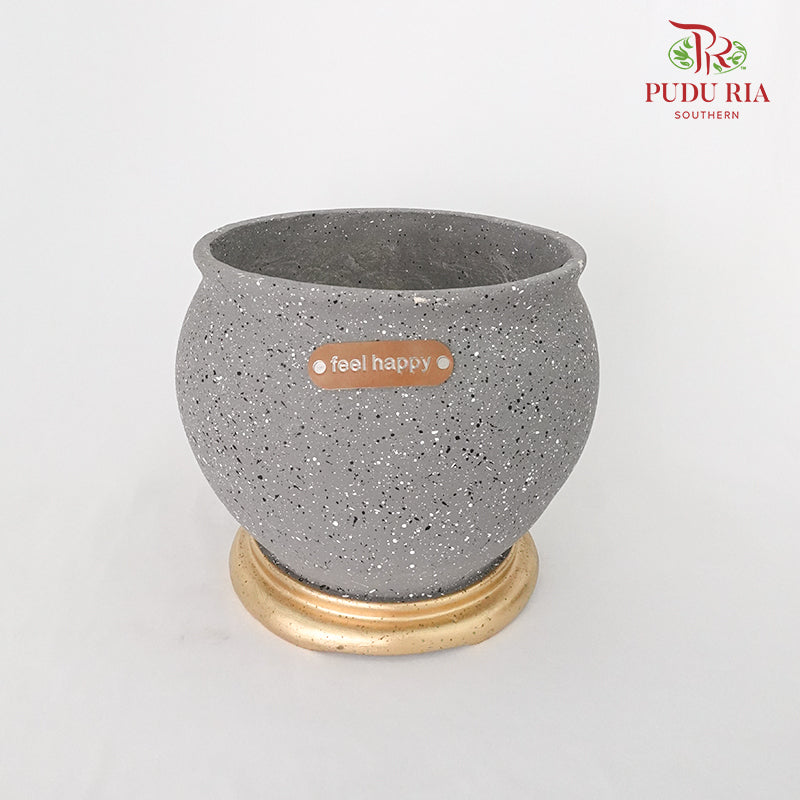 Medium Grey Pot - Pudu Ria Florist Southern