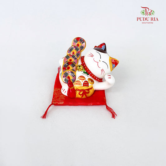 4.5' Lucky Cat Posture White - FBA101#1