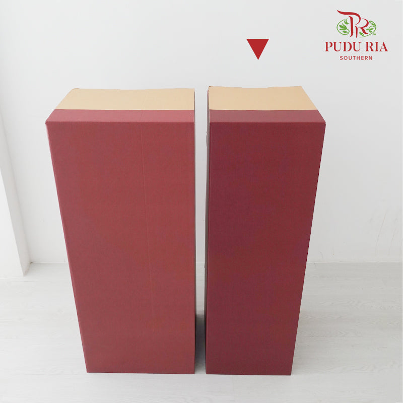 Paper Box Stand Foldable - Maroon