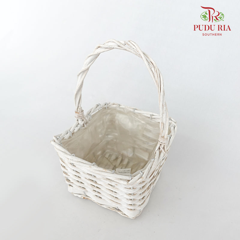 White Square Basket - LR0175