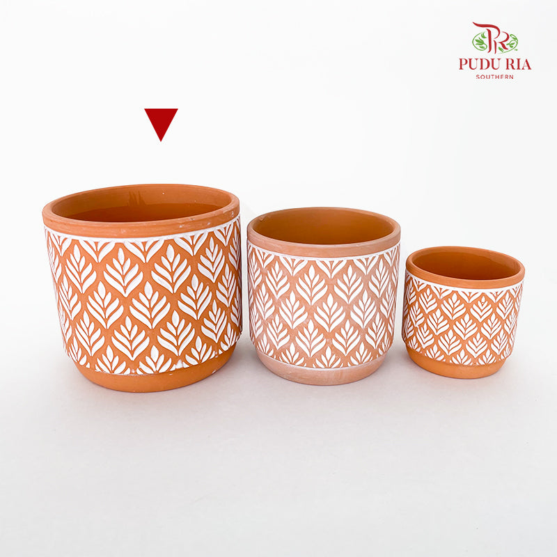 Leaves Terracotta Pot