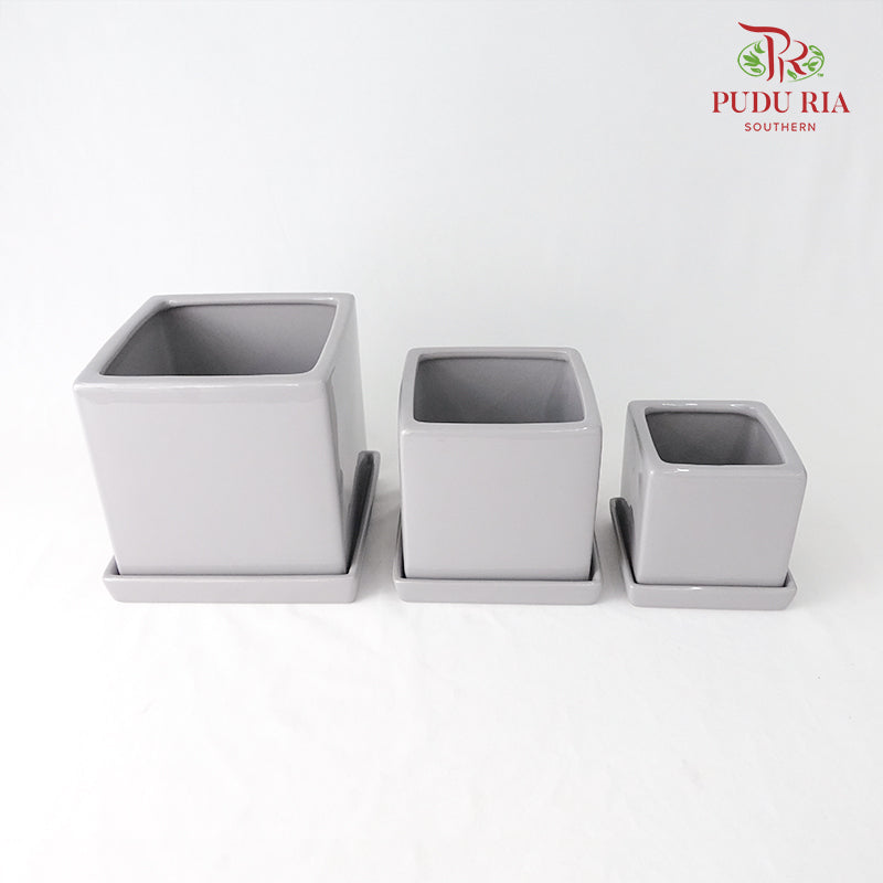 Asst Pot - Grey