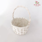 Small Round White Basket - LR0167