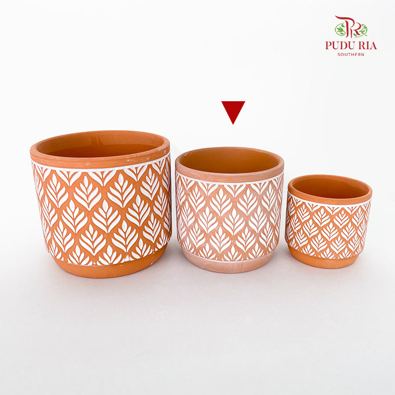 Leaves Terracotta Pot