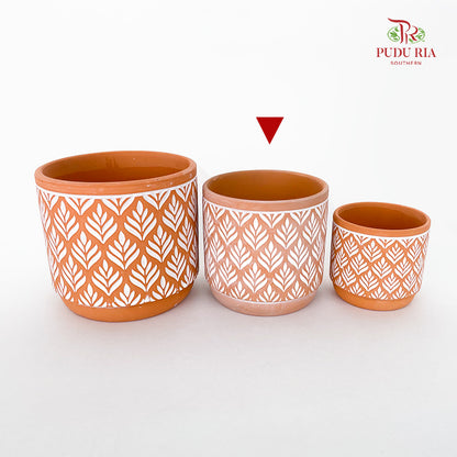 Leaves Terracotta Pot