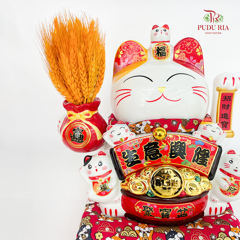 12' Lucky Cat (Swing) Barley Sheng Yi Xing Long - FBA137#1