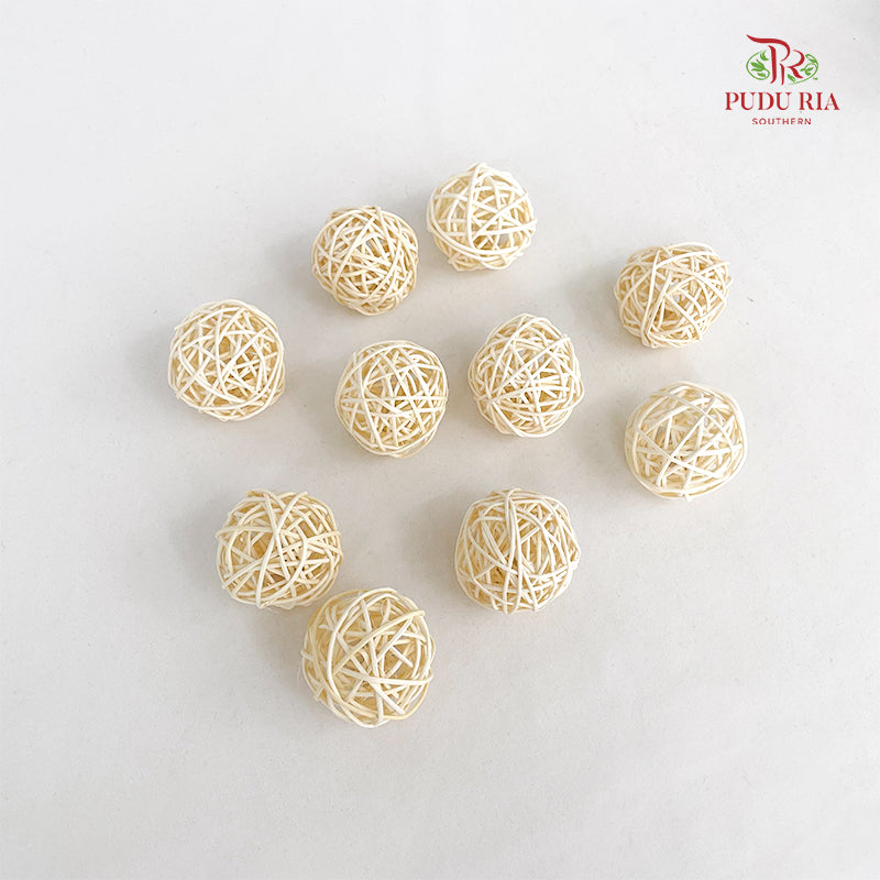 CNY Rattan Ball (10 Units) - White