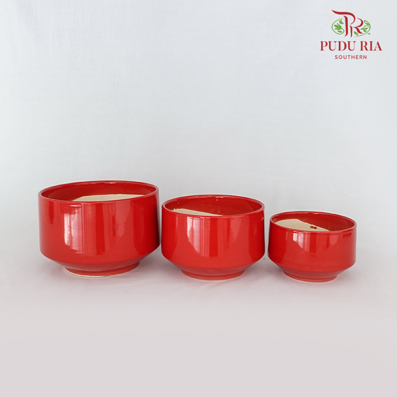 JT-266 Dark Red Pot - Wholesale flowers delivery in JB & Singapor ...