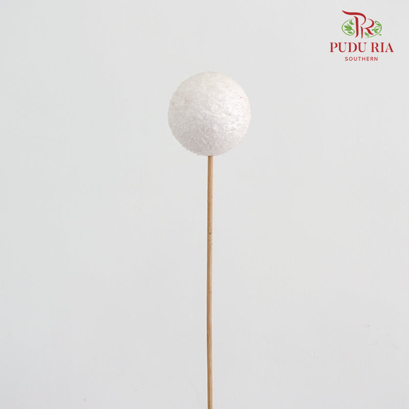 Stick Xmas Deco (Snow Ball) - per stems