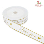 Printed Opp Ribbon ‘ ilove you ‘ White - FRB093#1 - Pudu Ria Florist Southern