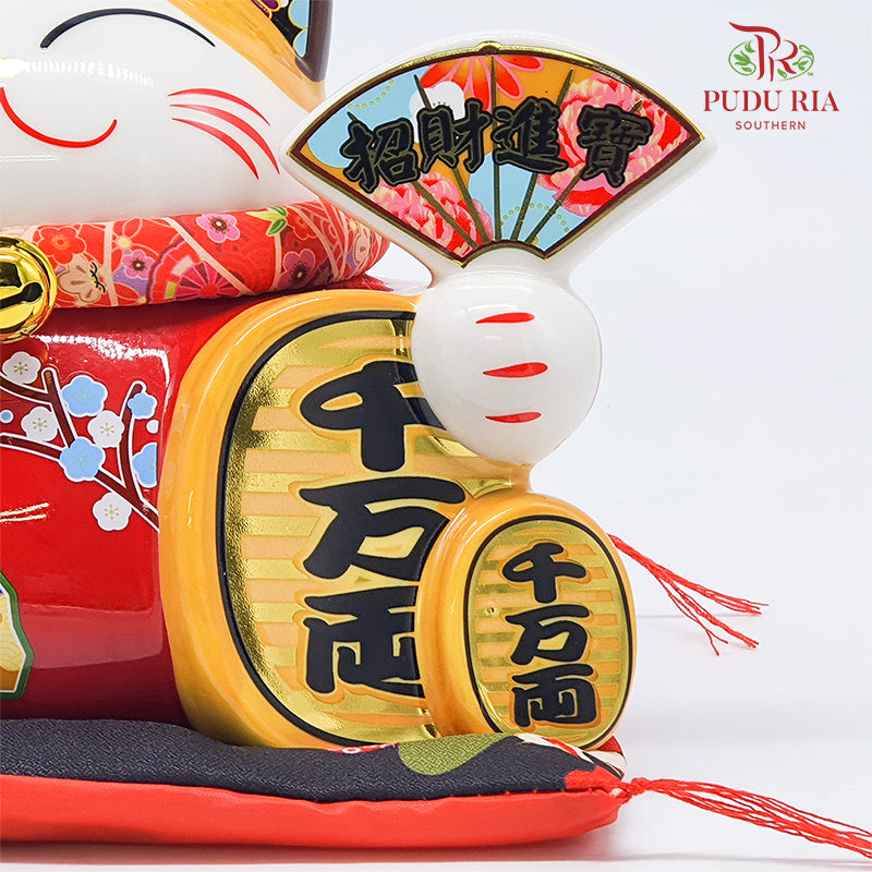 6.5`Lucky Cat Red (Piggy Bank) 招财进宝- FBA068#1 - Pudu Ria Florist Southern