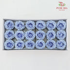 18 Bloom Soap Flowers Black Liner Light Blue - FBA080#4 - Pudu Ria Florist Southern