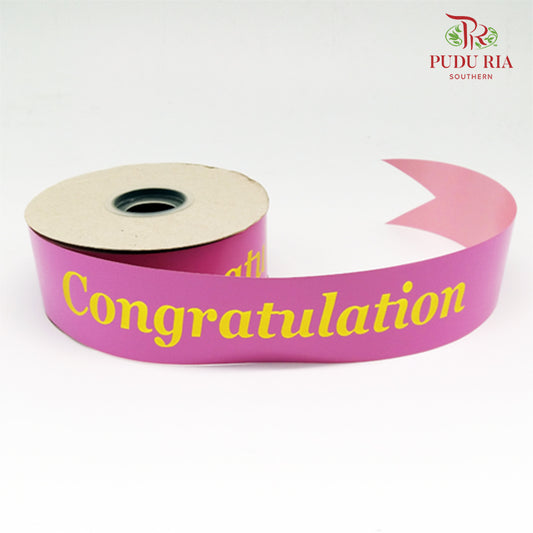 Congratulation Opp Ribbon Pink Gold - FRB037#1 - Pudu Ria Florist Southern