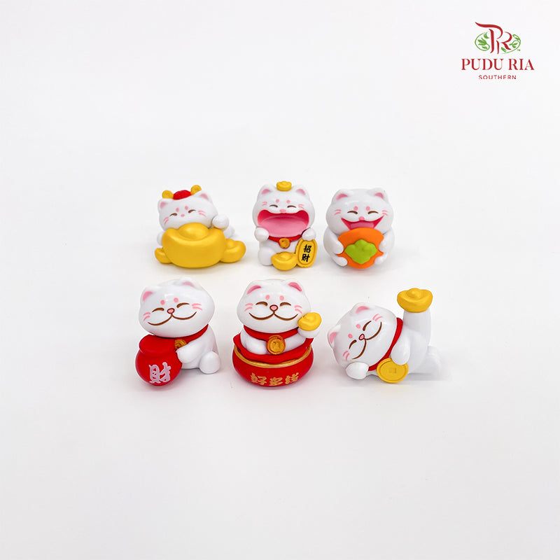 Set Of Lucky Cats Miniature - 6 Pieces