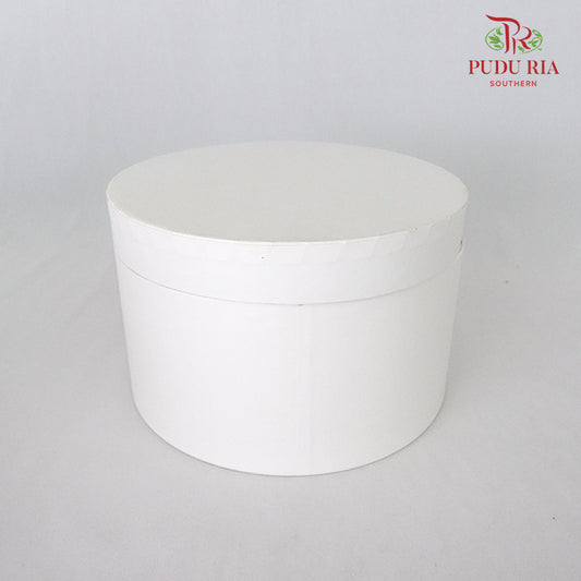 Round Cylinder Box White - FBB087#1 - Pudu Ria Florist Southern
