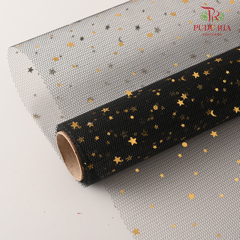 Star + Moon Netting Black Gold - FNT046#1 - Pudu Ria Florist Southern