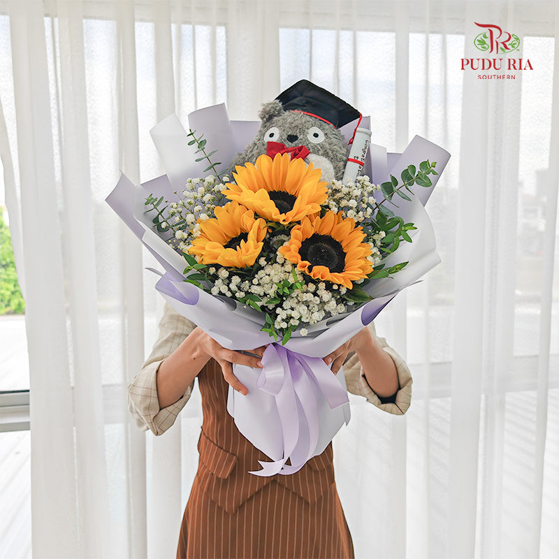 Graduation Bouquet (3 Stems Sunflower)