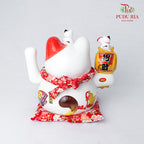 8‘ Fortune Cat White (Swing) 生意兴隆- FBA037#1 - Pudu Ria Florist Southern