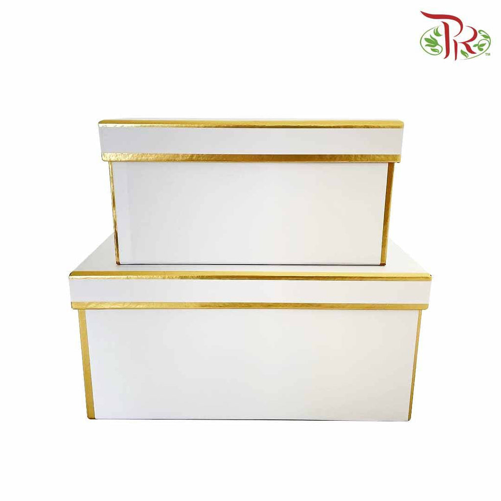 2 In 1 Classic Rectangle Box Set / Gold- FBB070#2 - Offer Item - Pudu Ria Florist Southern