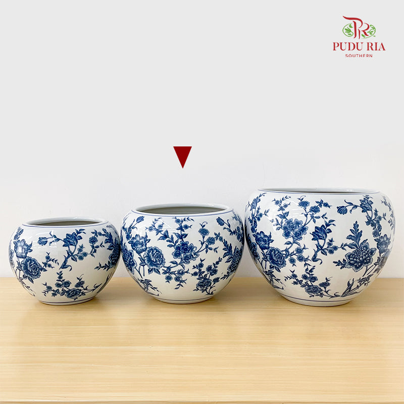 Q1YQ Blue White Porcelain Pot