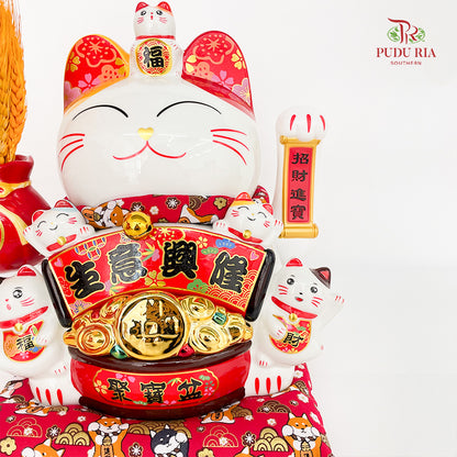 12' Lucky Cat (Swing) Barley Sheng Yi Xing Long - FBA137#1