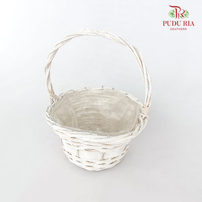 Big Round White Basket  - LR0168