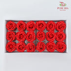 18 Bloom Soap Flowers Gold Liner Red - FBA081#4 - Pudu Ria Florist Southern
