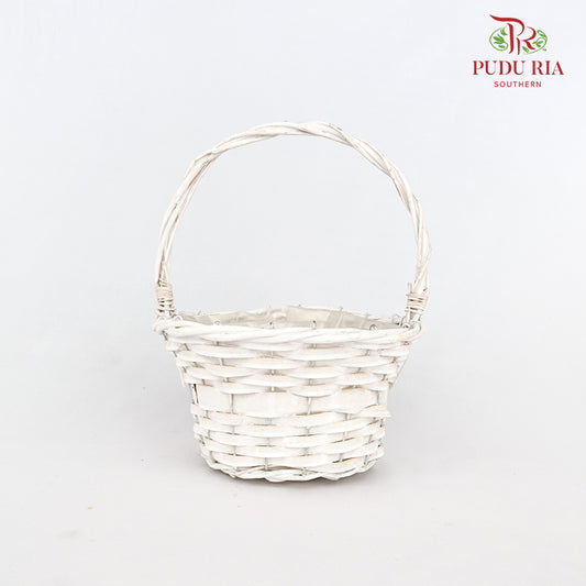 Big Round White Basket  - LR0168
