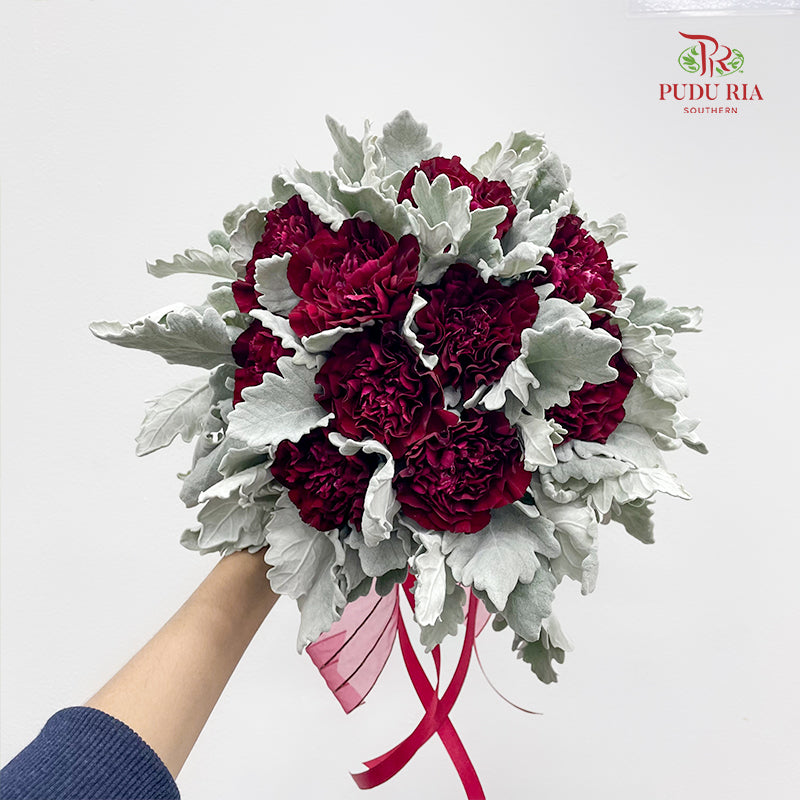 Carnation Wedding Bouquet (10 Stems)
