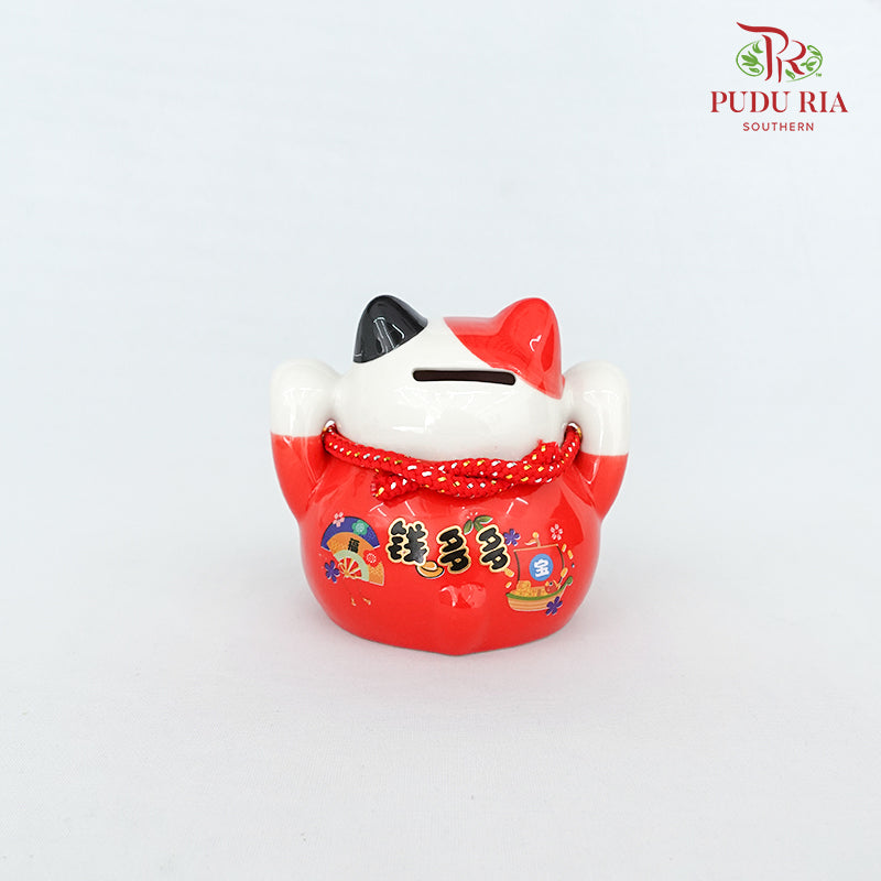 4.5" Solar Lucky Cat Red - FBA083#1
