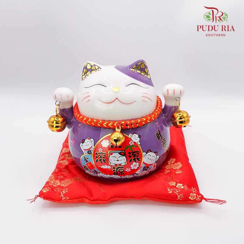 4.5‘ Fortune Cat Dark Purple 财源滚滚- FBA034#8 - Pudu Ria Florist Southern