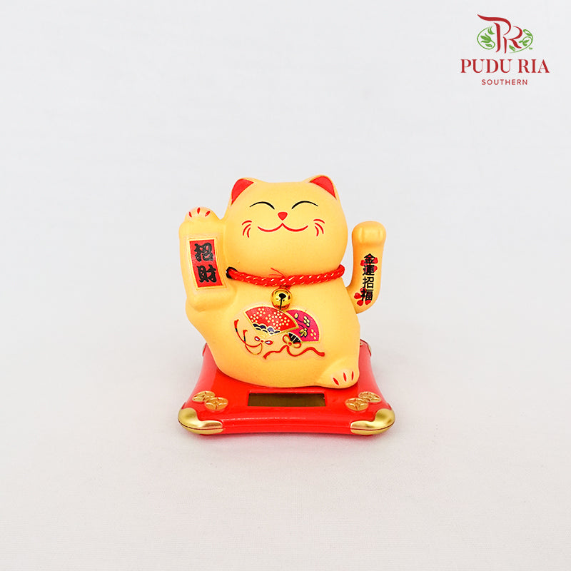 5' Solar Lucky Cat Gold (Swing) - FBA084#1