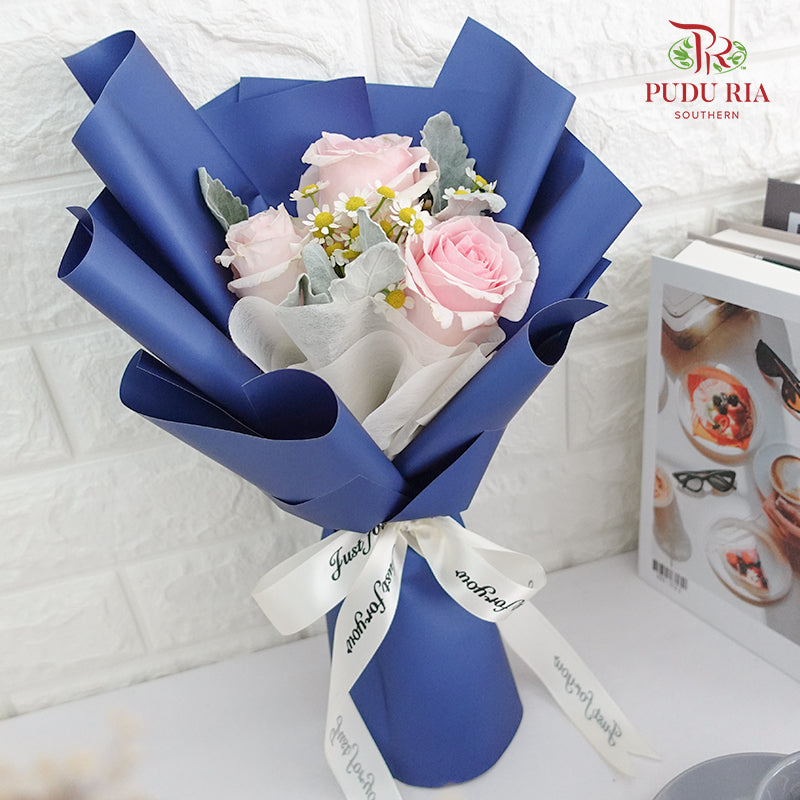 Pink Rose Bouquet (3stems) - Pudu Ria Florist Southern