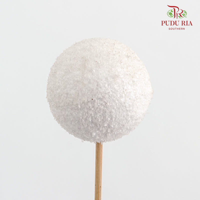 Stick Xmas Deco (Snow Ball) - per stems