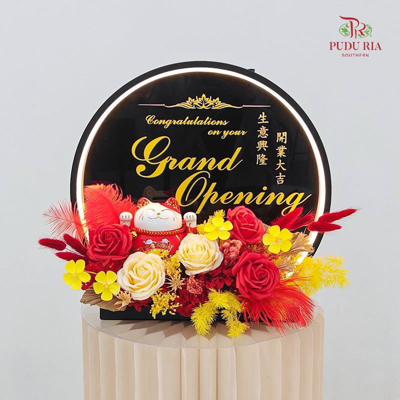 Grand Opening Lucky Cat LED Ring Arrangement #19