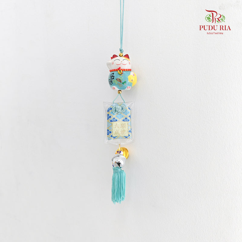 2` Maneki Neko Pendant Light Blue - FBA104#2