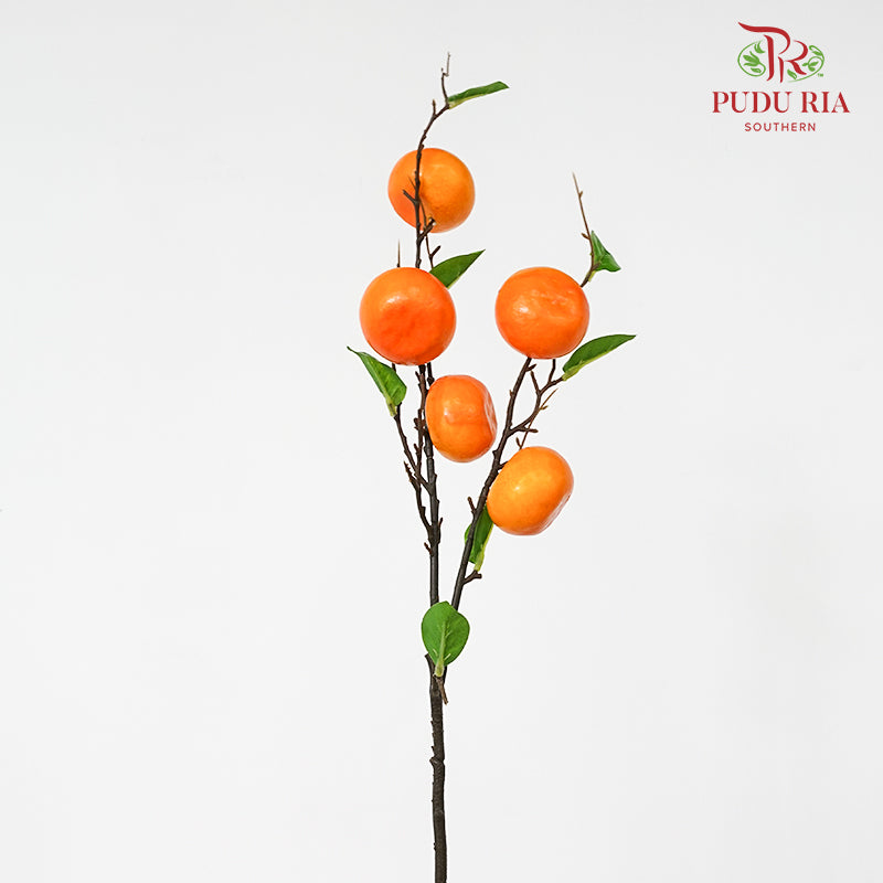 CNY Artificial Tangerine Spray 80cm - Orange (2 Stems)