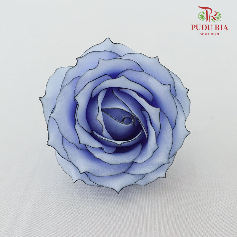 18 Bloom Soap Flowers Black Liner Light Blue - FBA080#4 - Pudu Ria Florist Southern