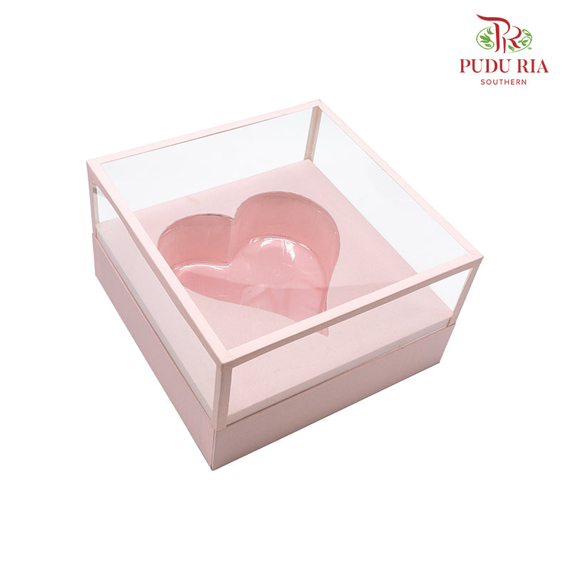 Acrylic Love Box Pink (S) - FBB082#2 - Offer Item