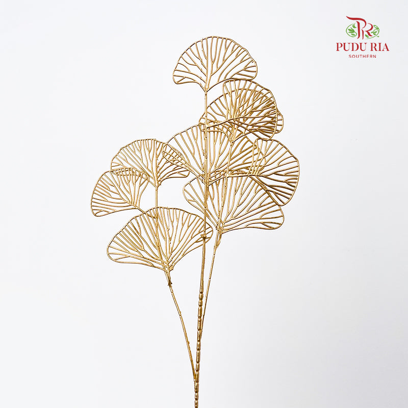Gold Artificial Ginkgo Leaf (Per Stem)
