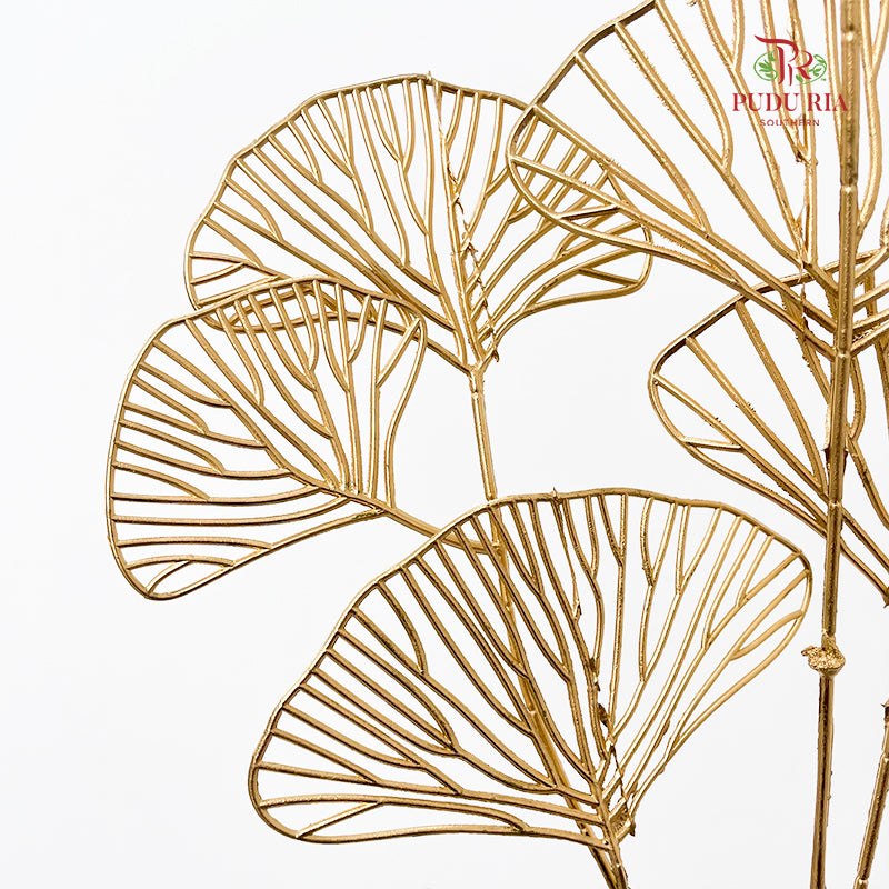 Gold Artificial Ginkgo Leaf (Per Stem)