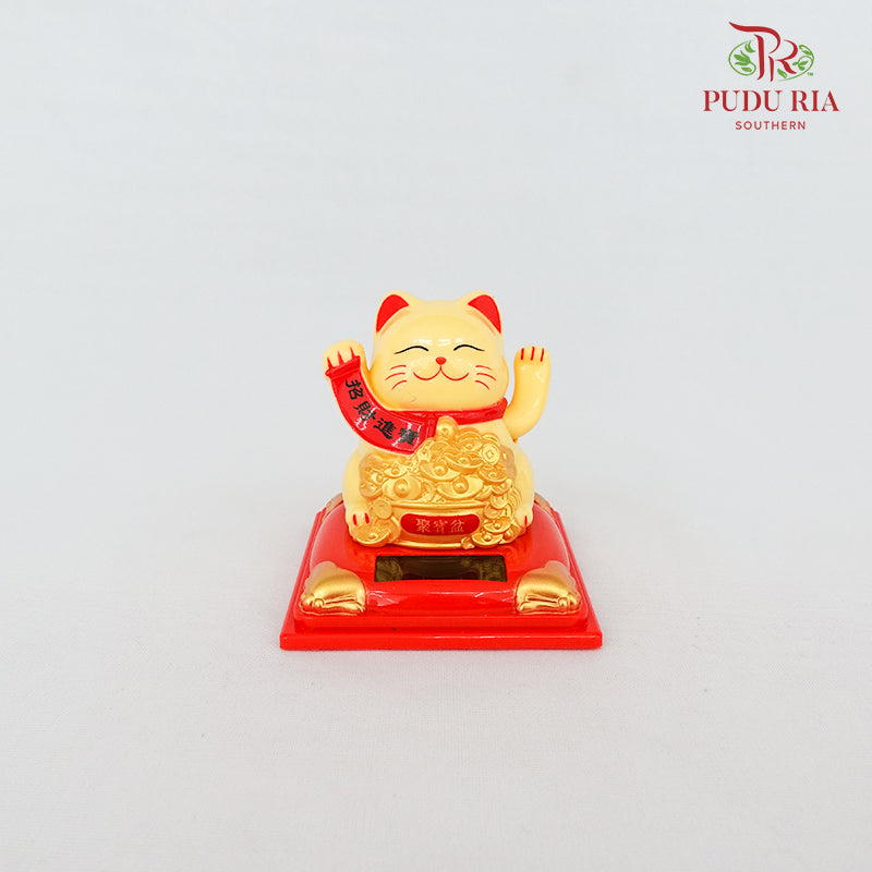 3' Solar Lucky Cat Gold (Swing) - FBA074#2