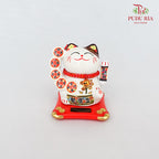 5' Solar Lucky Cat White (Swing) - FBA075#2