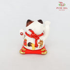 5' Solar Lucky Cat White (Swing) - FBA075#2