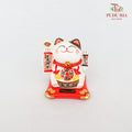 5' Solar Lucky Cat White (Swing) - FBA075#1