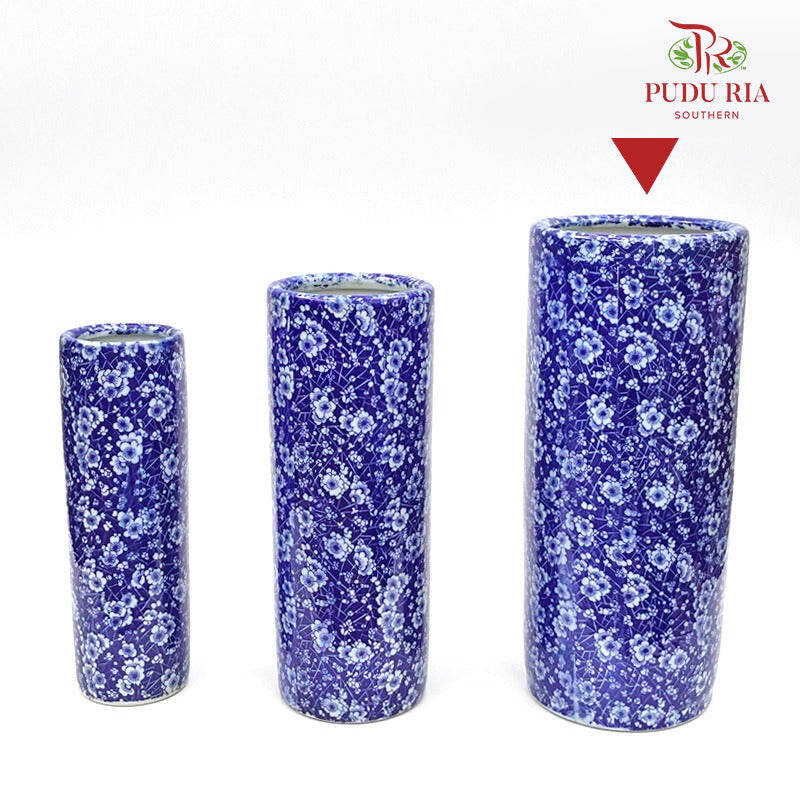 Ceramic Pot Bing Mei - Blue