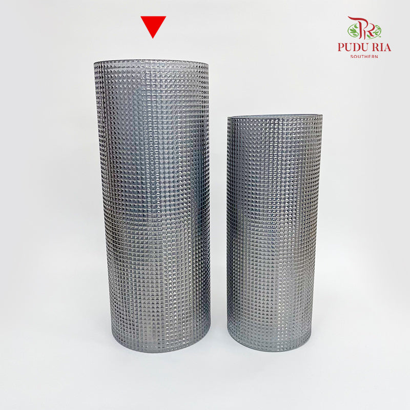 Diamond Plating Vase Black