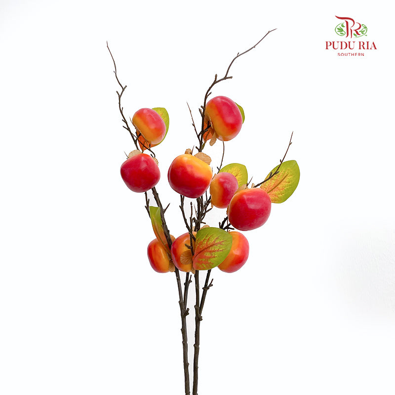 CNY Artificial Persimmon Spray Orange 80cm - (2 Stems)